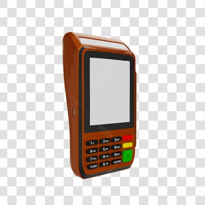 Elemento 3D Maquininha De Cartao Laranja (1)
