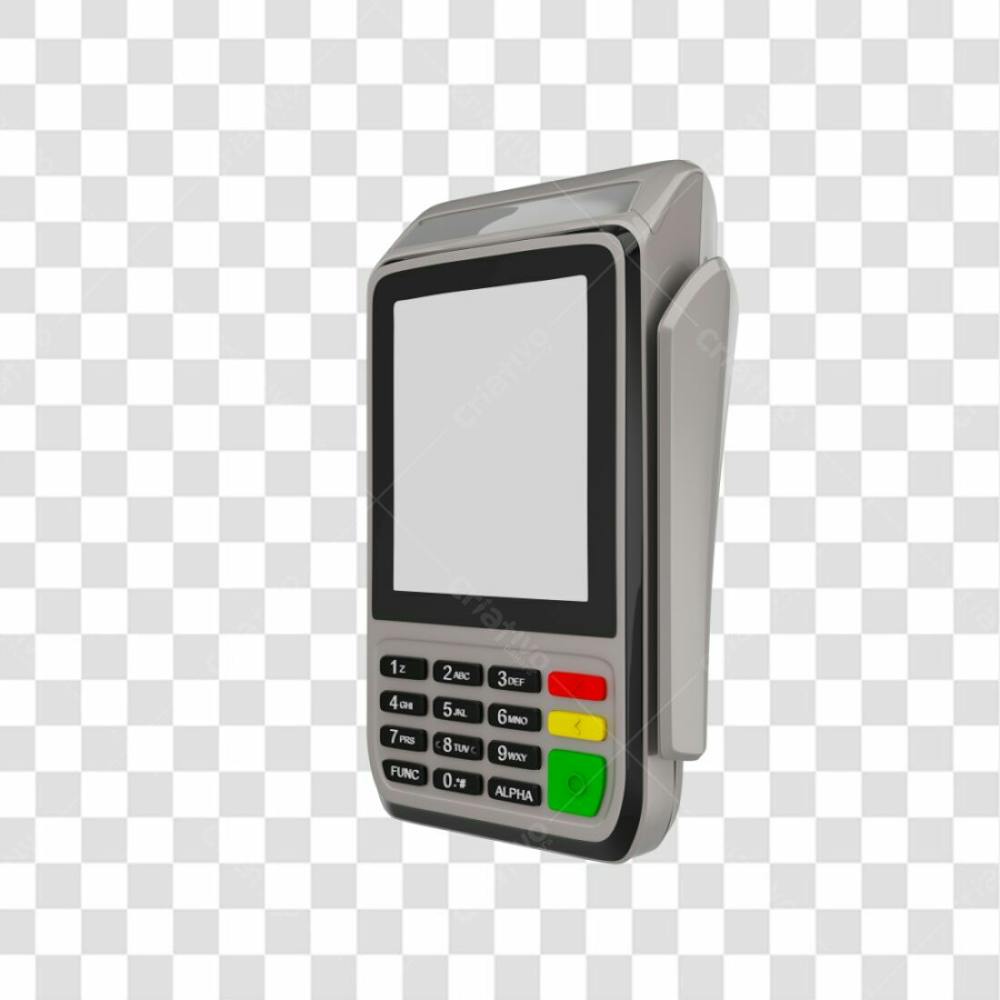 Elemento 3D Maquininha De Cartao Cinza (2)