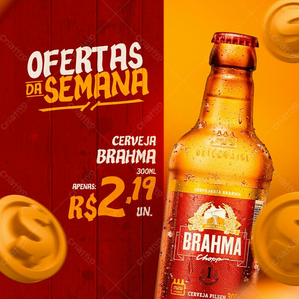 Ofertas Da Semana Cerveja Brahma Social Media Psd Editavel