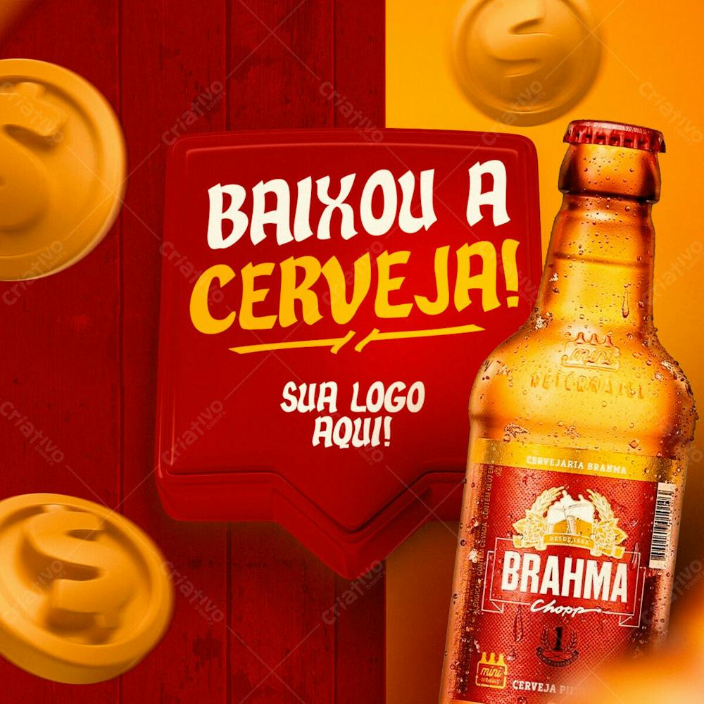 Baixou A Cerveja Brahma Ofertas Da Semana Social Media Psd Editavel