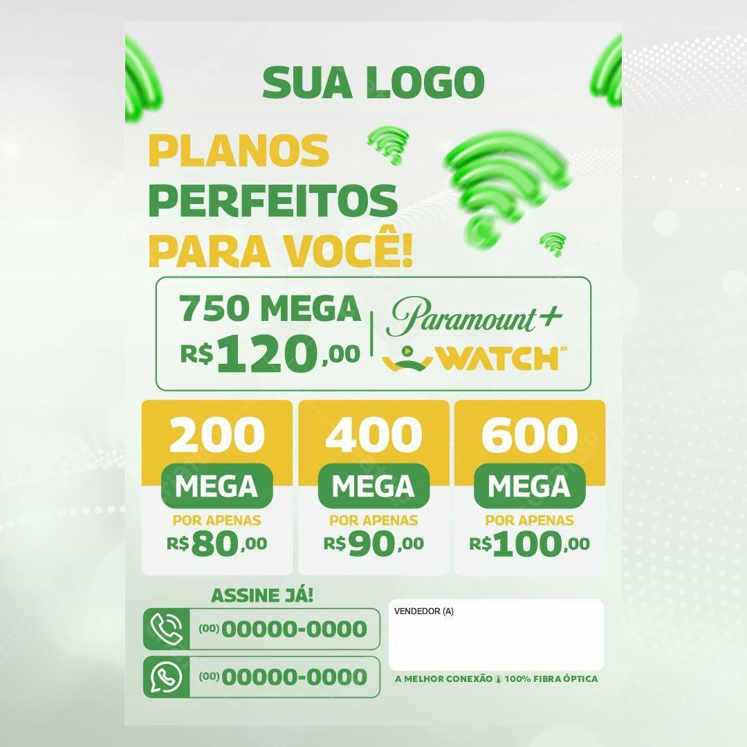Ilustração Vetorial de Plano de Internet com Cores Verde e Amarelo