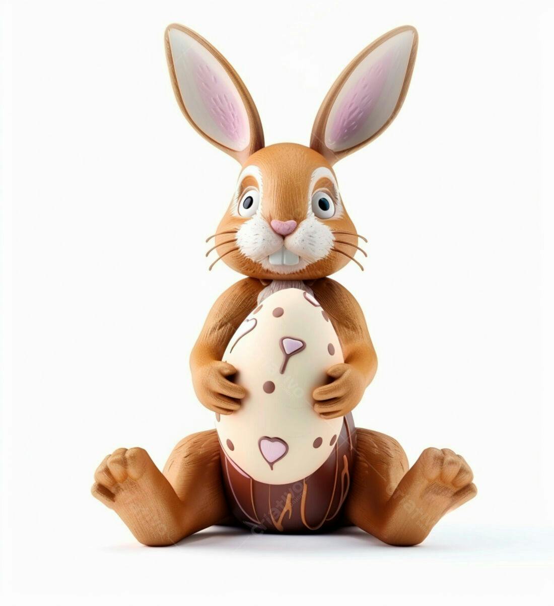 Coelho da Páscoa com Ovo de Chocolate