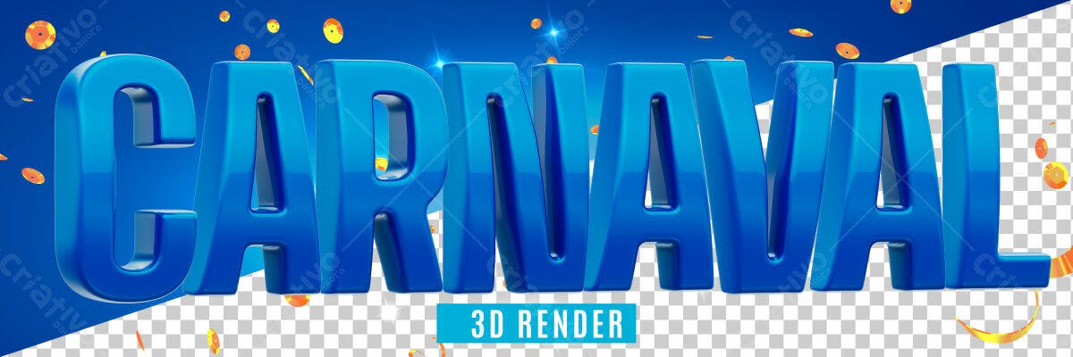 Selo 3D Carnaval brilhante azul