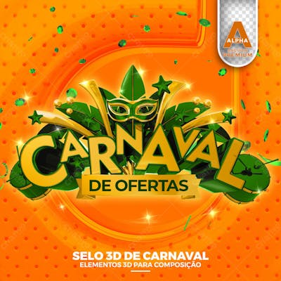 Carnaval De Ofertas Selo 3D Texto Editavel Psd