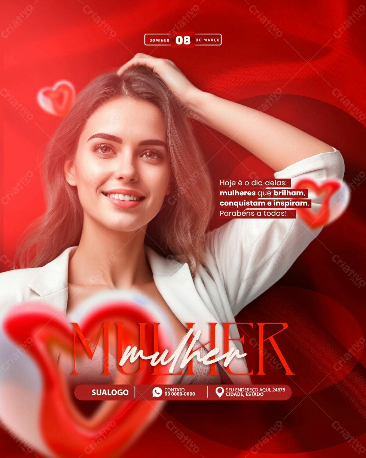 Flyer Dia Internacional da Mulher PSD Editável