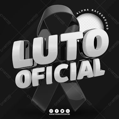 Luto oficial selo 3d para composicao psd