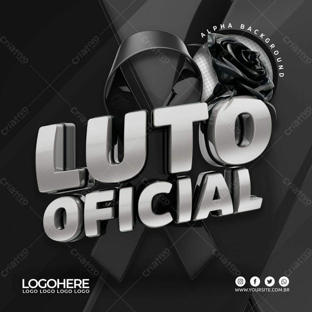 Selo 3D Luto Oficial Para Composicao Psd Premium