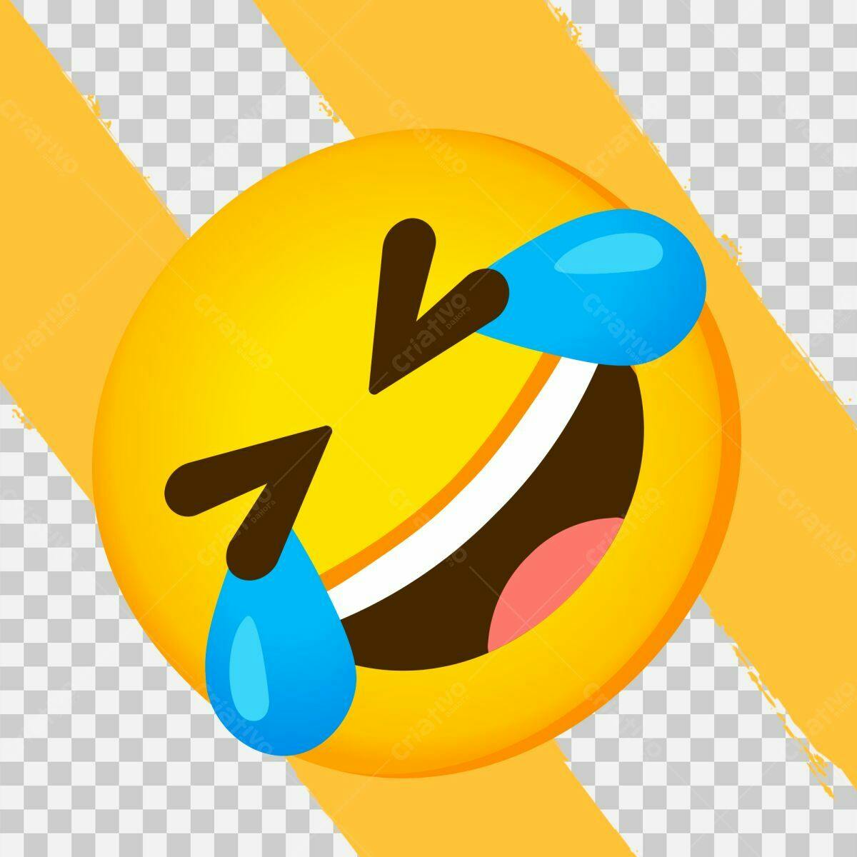 Emoji Chorando de Rir PSD Editável