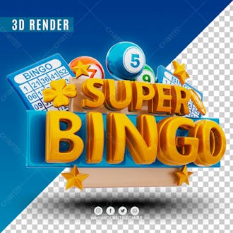 Super bingo selo 3d para composicao psd premium
