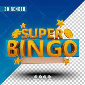 Super bingo 3d selo para composicao psd premium