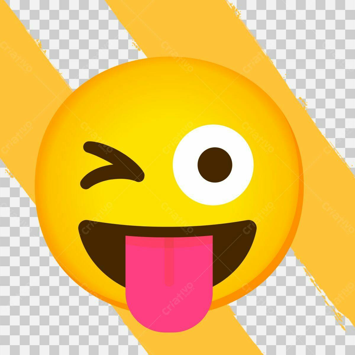 Emoji Engraçado Amarelo e Rosa PSD Editável