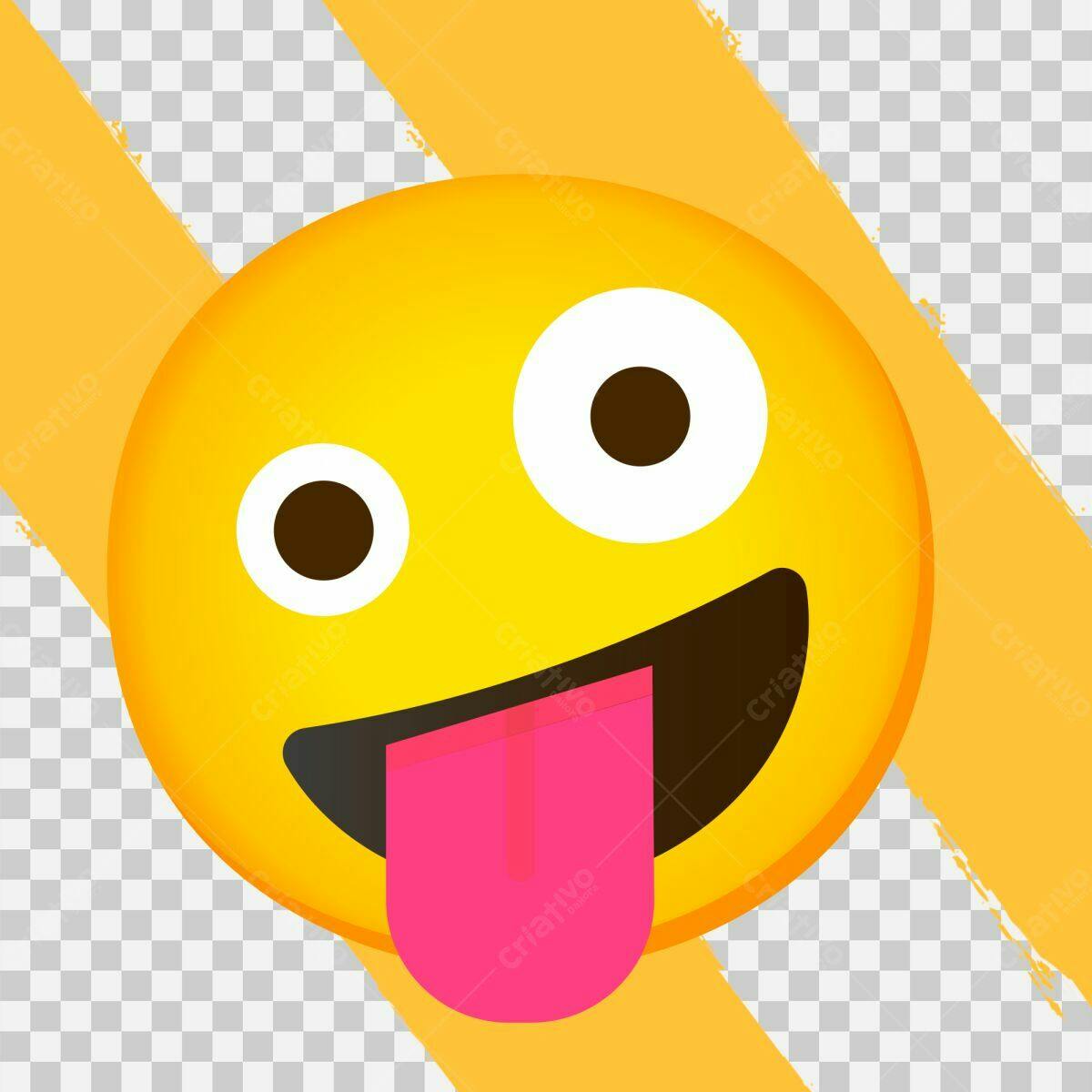 Emoji Engraçado Amarelo e Rosa PSD Editável