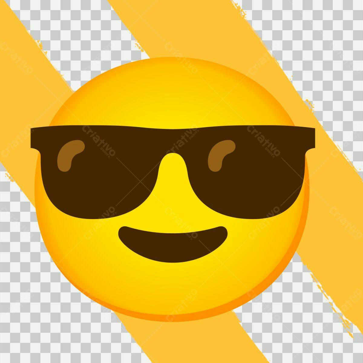 Emoji Sorrindo com Óculos PSD Editável