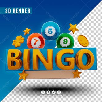 Bingo 3d selo para composicao psd premium