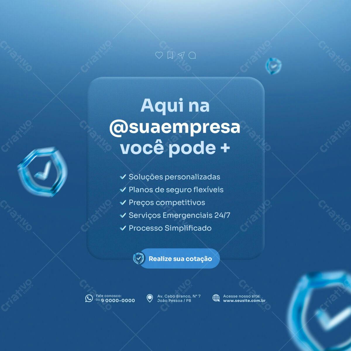 Post para Redes Sociais Empresa de Seguros PSD Editável