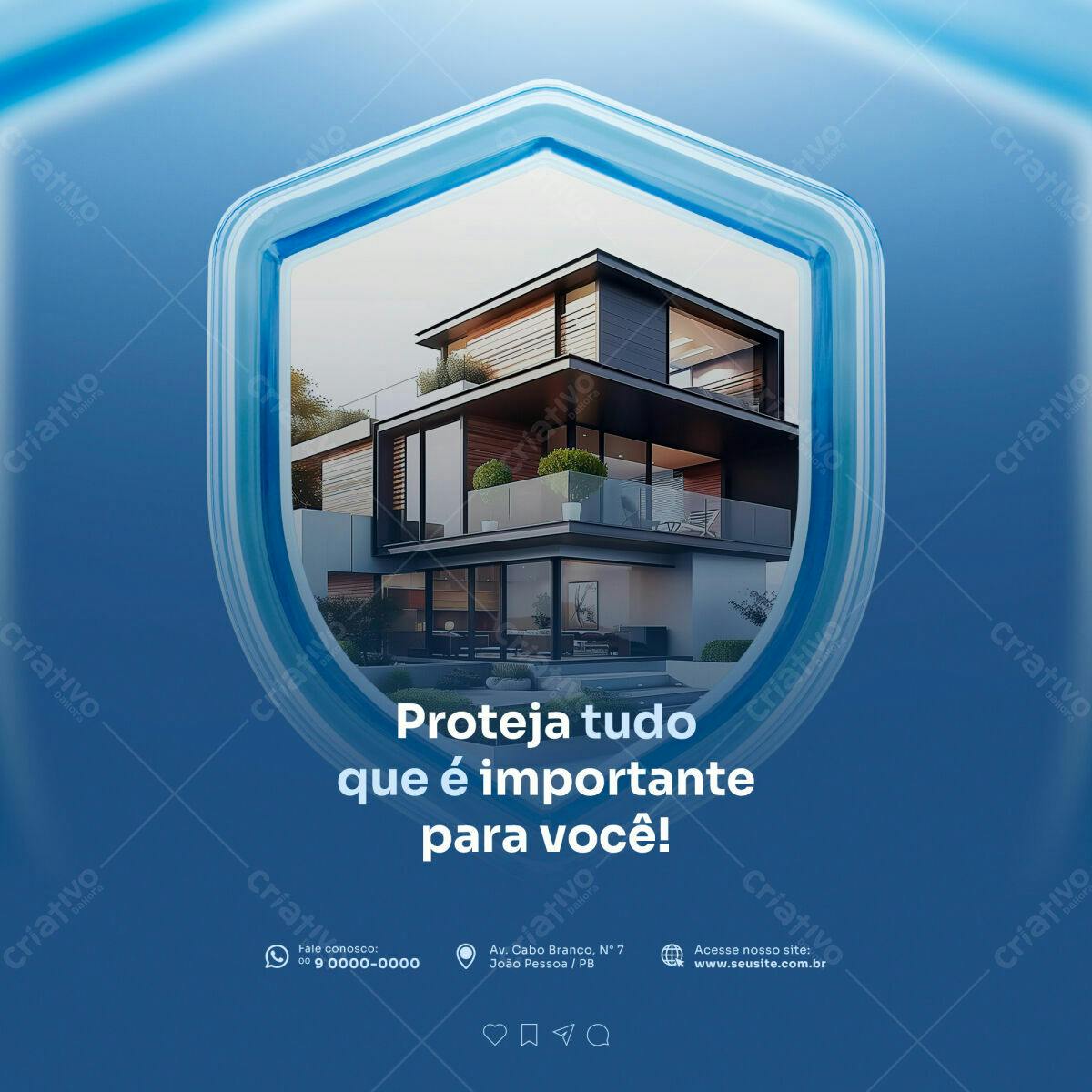 Postagem Instagram Segurança Residencial PSD Editável
