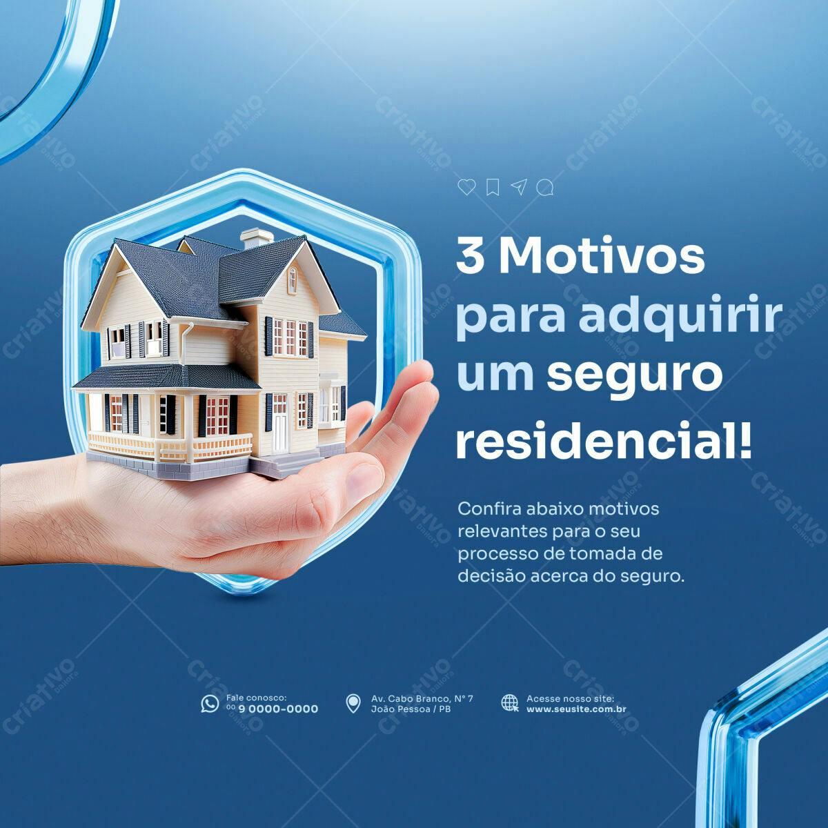 Post para Seguro Residencial PSD Editável