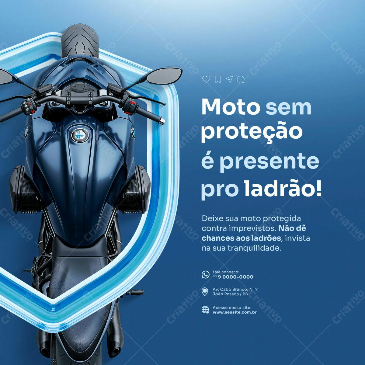 Flyer Segurança Motocicleta PSD Editável
