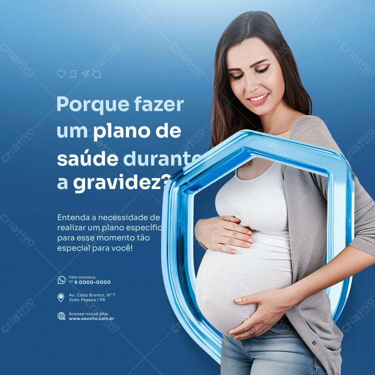 Post para Plano de Saúde na Gravidez PSD Editável