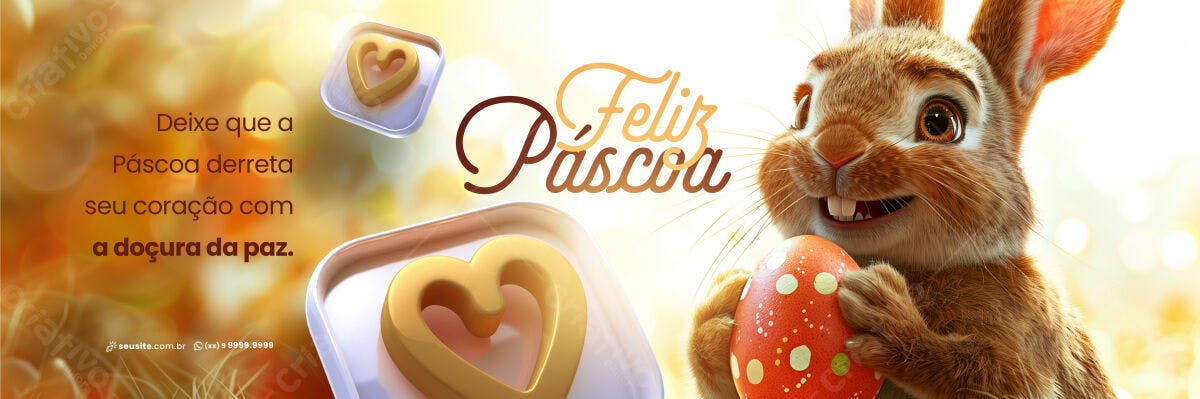 Banner Feliz Páscoa PSD Editável