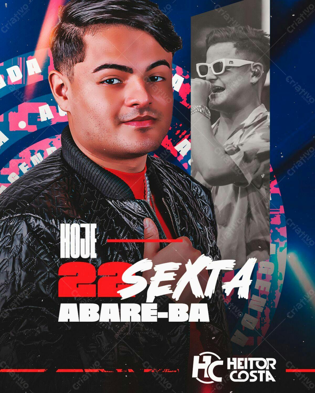 Flyer para Show do Heitor Costa PSD Editável