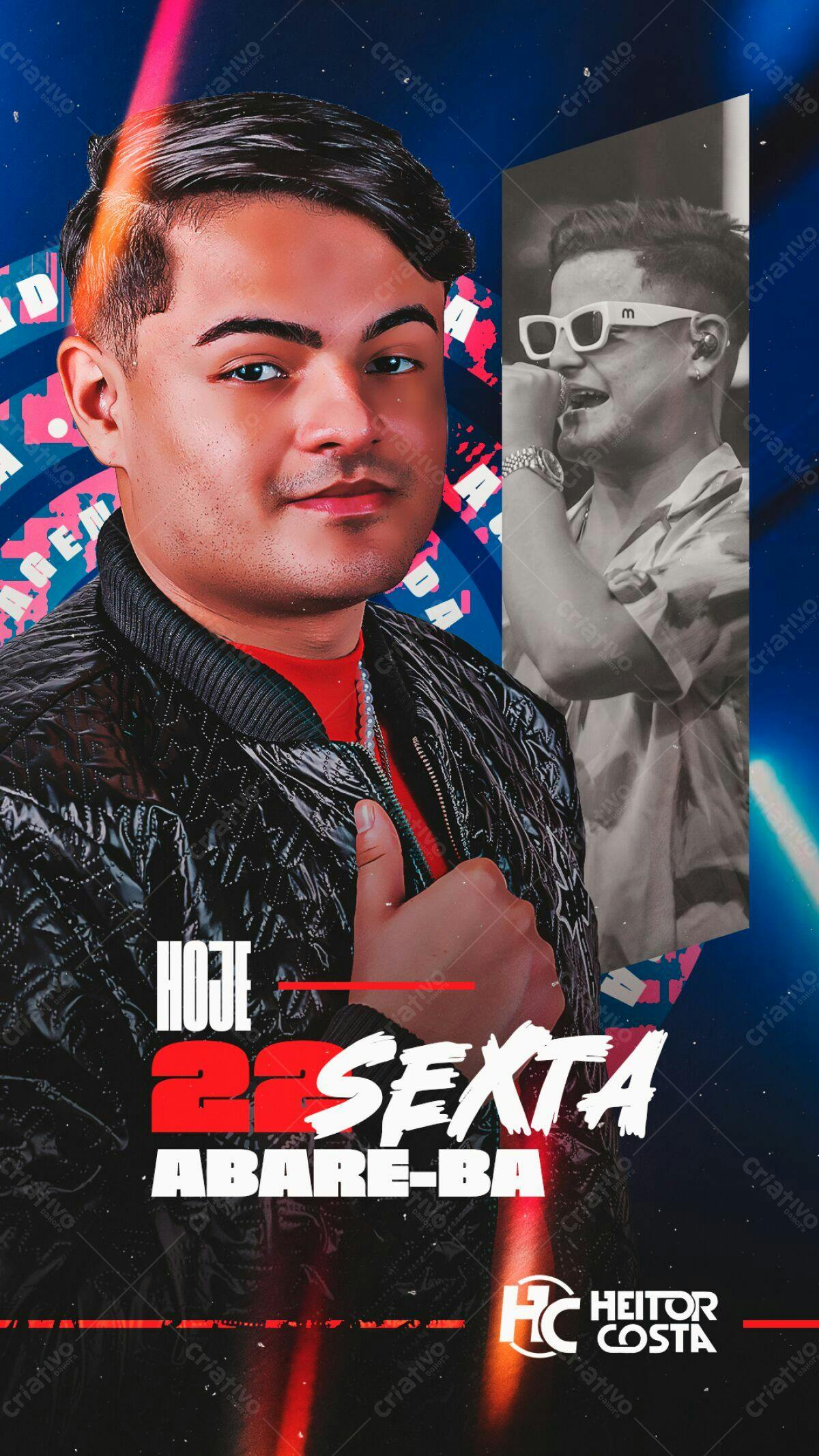 Flyer para Show do Heitor Costa PSD Editável