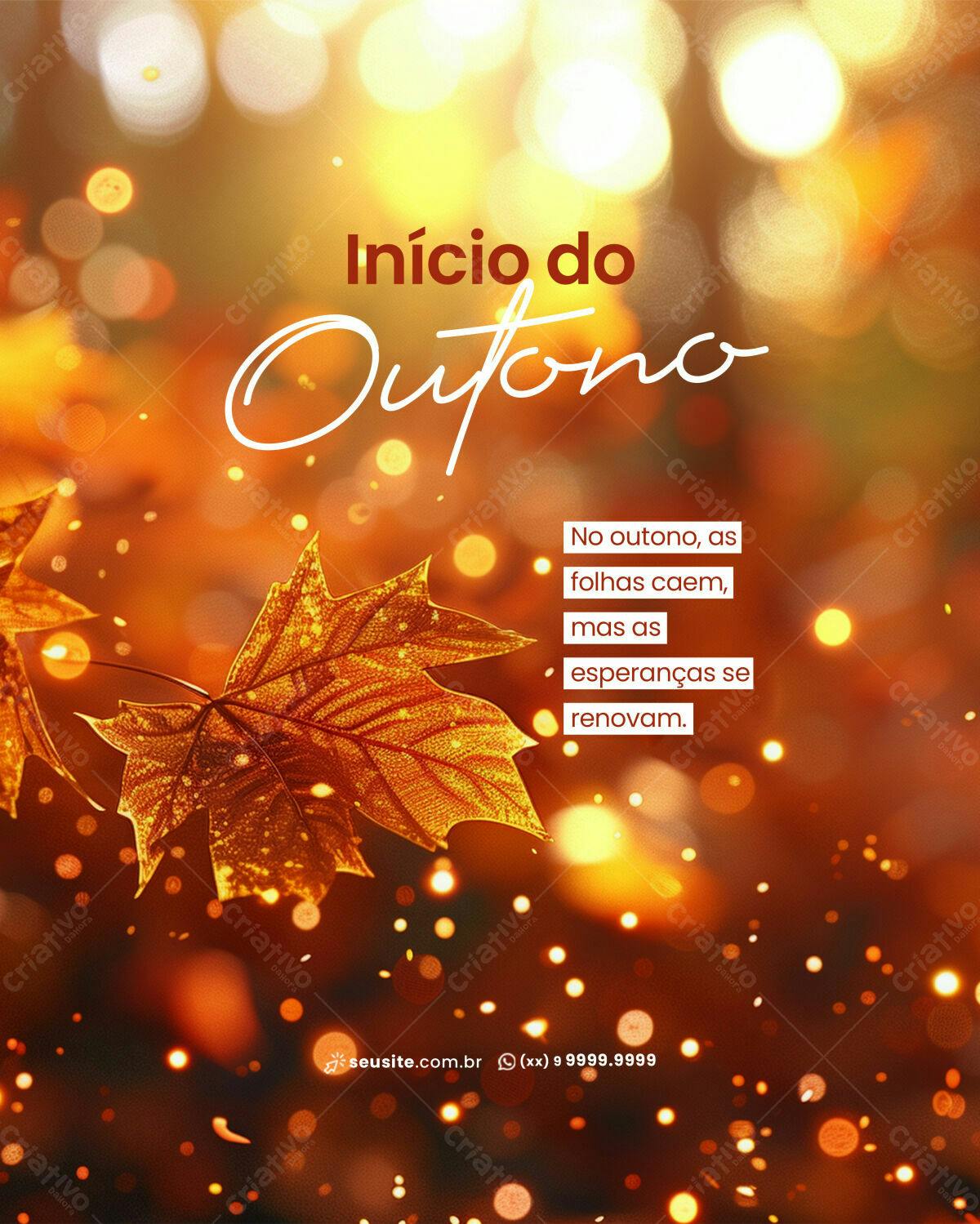 Post para o Início do Outono PSD Editável