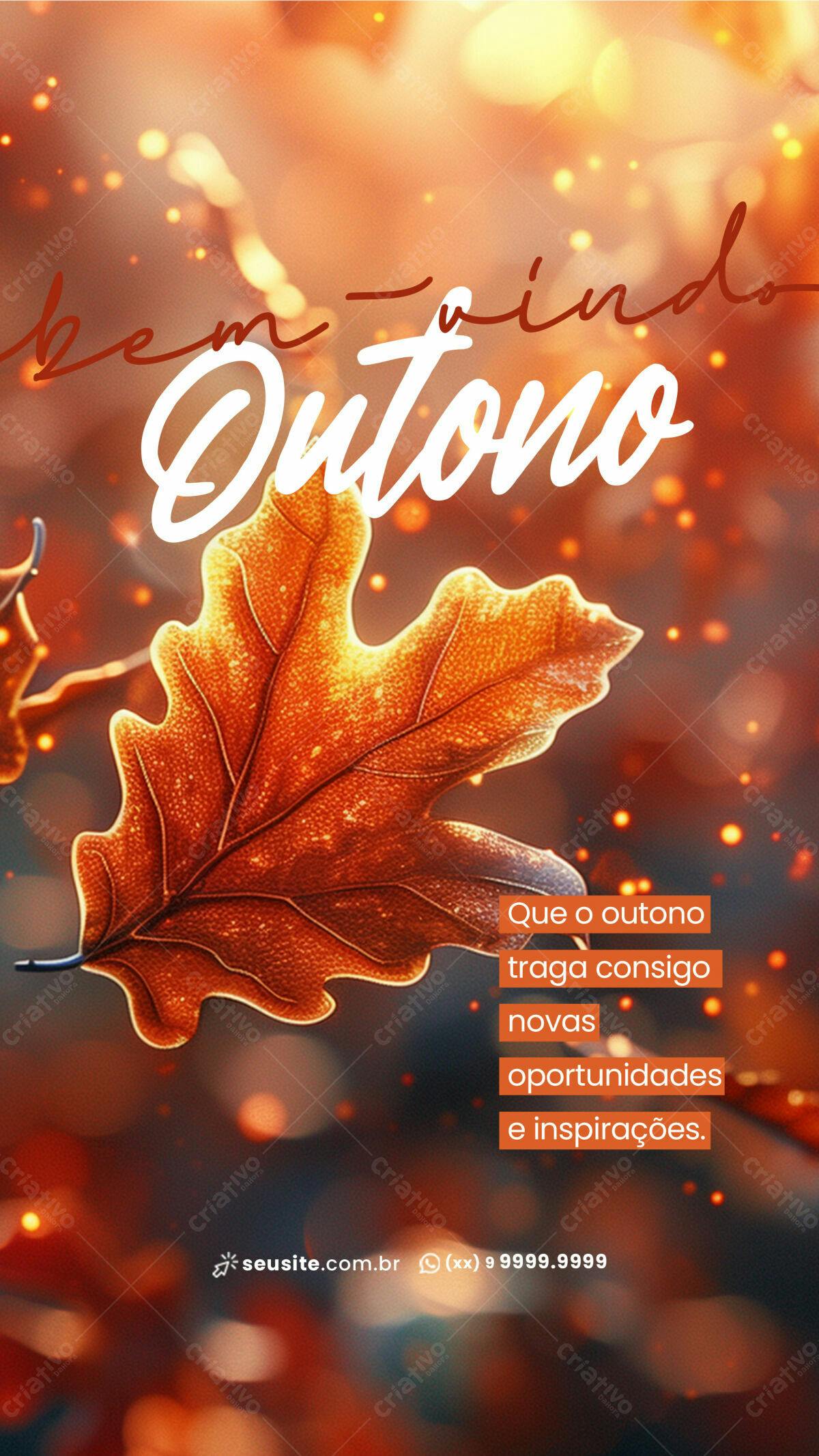 Flyer para Boas Vindas Outono PSD Editável