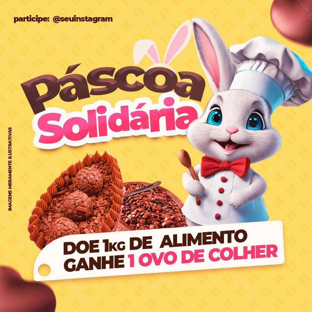Flyer Páscoa Solidária PSD Editável