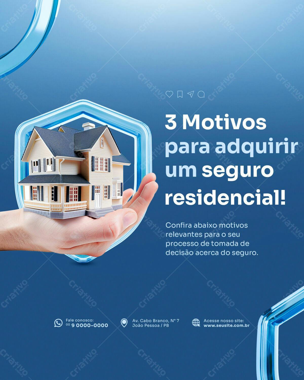 Flyer Seguro Residencial PSD Editável