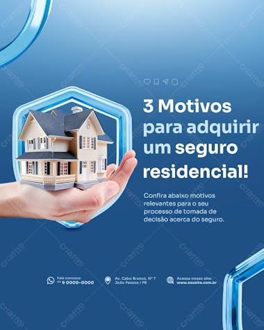 Seguro de residencial social media feed vertical