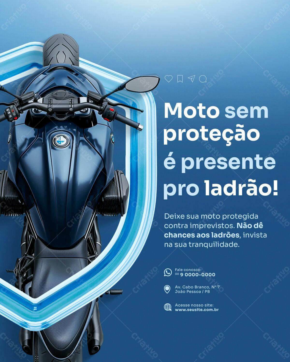 Flyer Segurança Motocicleta PSD Editável