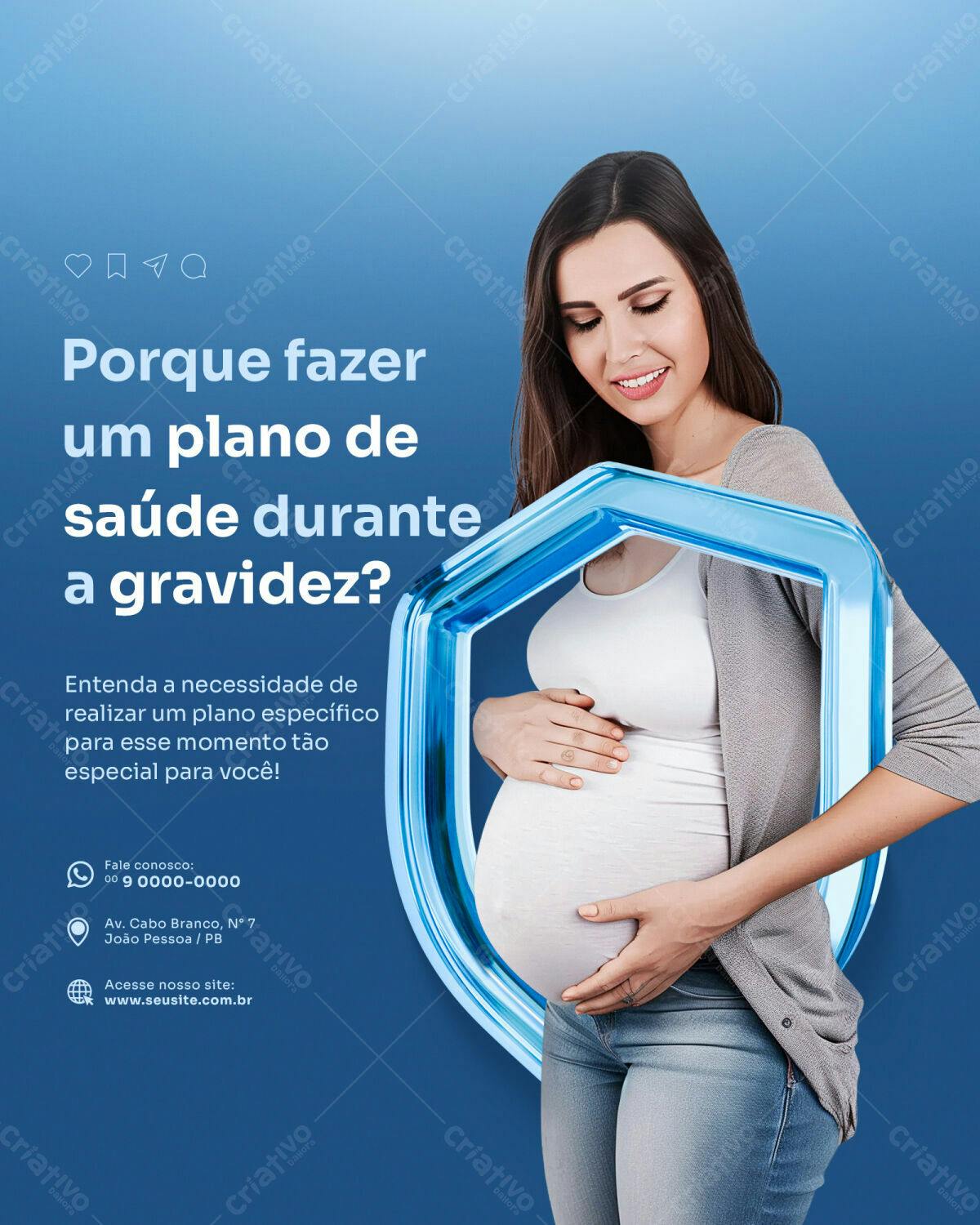 Flyer para Plano de Saúde na Gravidez PSD Editável