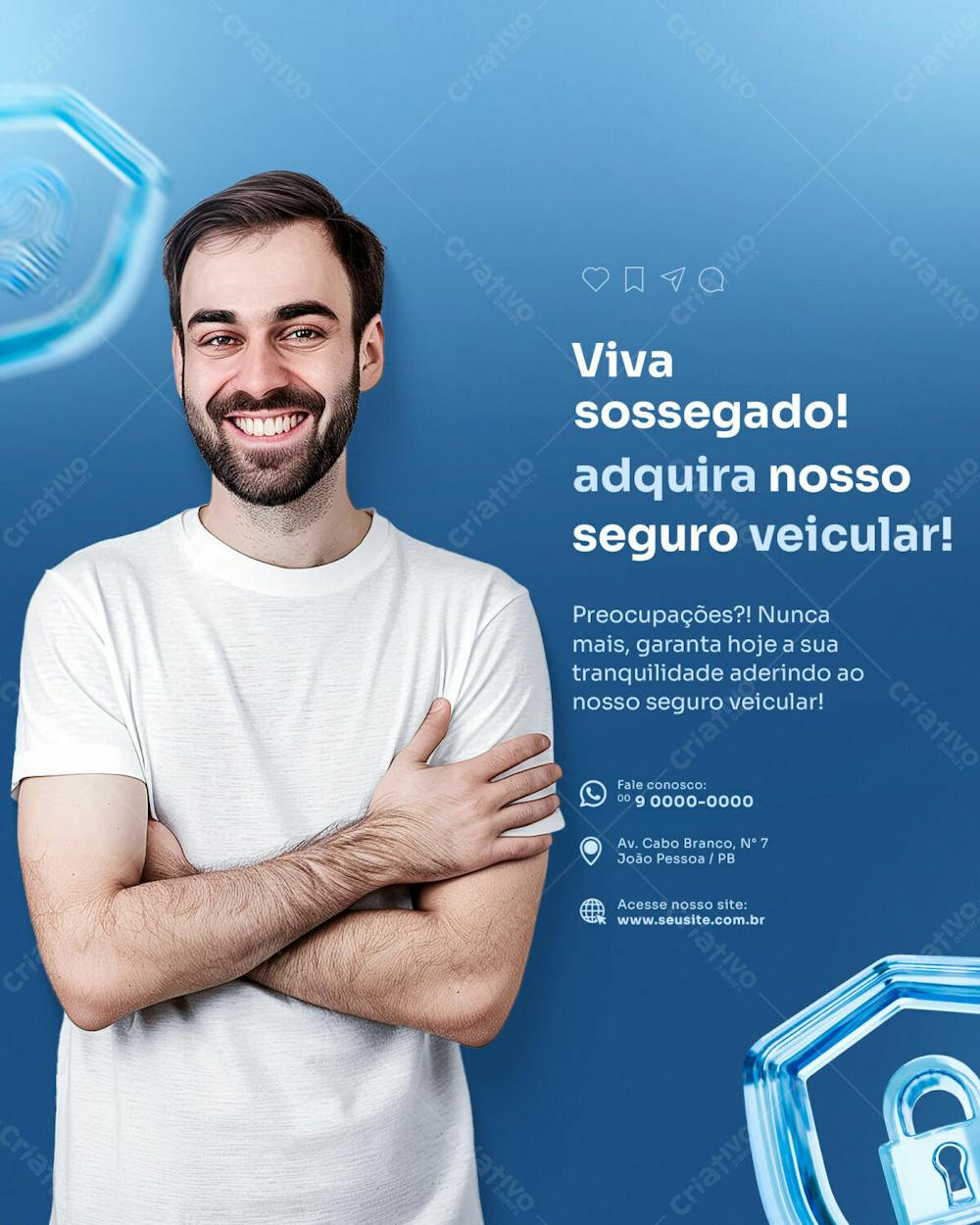 Seguro Veicular Social Media Feed Vertical
