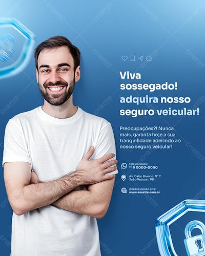 Seguro Veicular Social Media Feed Vertical