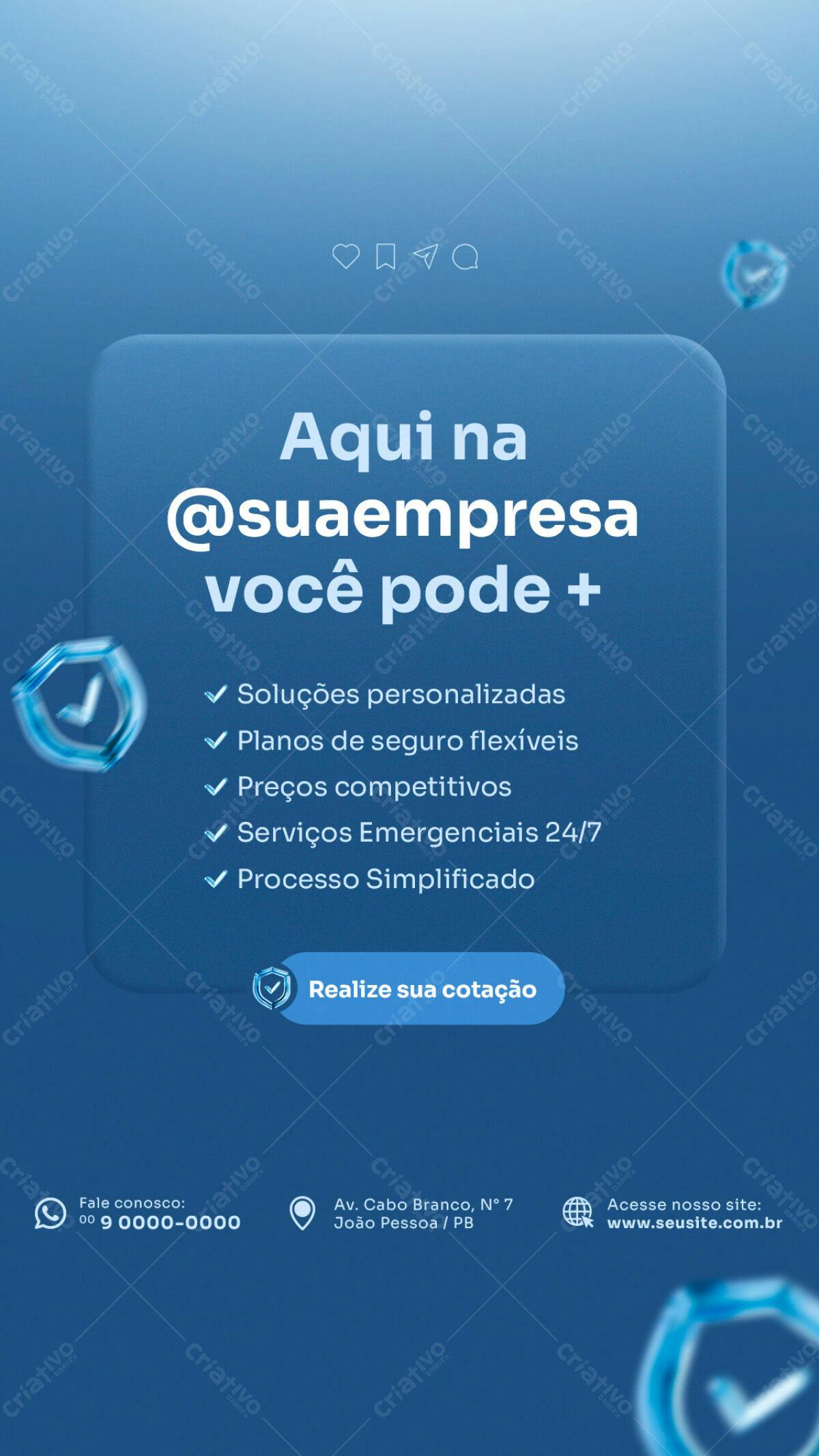 Post para Redes Sociais Empresa de Seguros PSD Editável