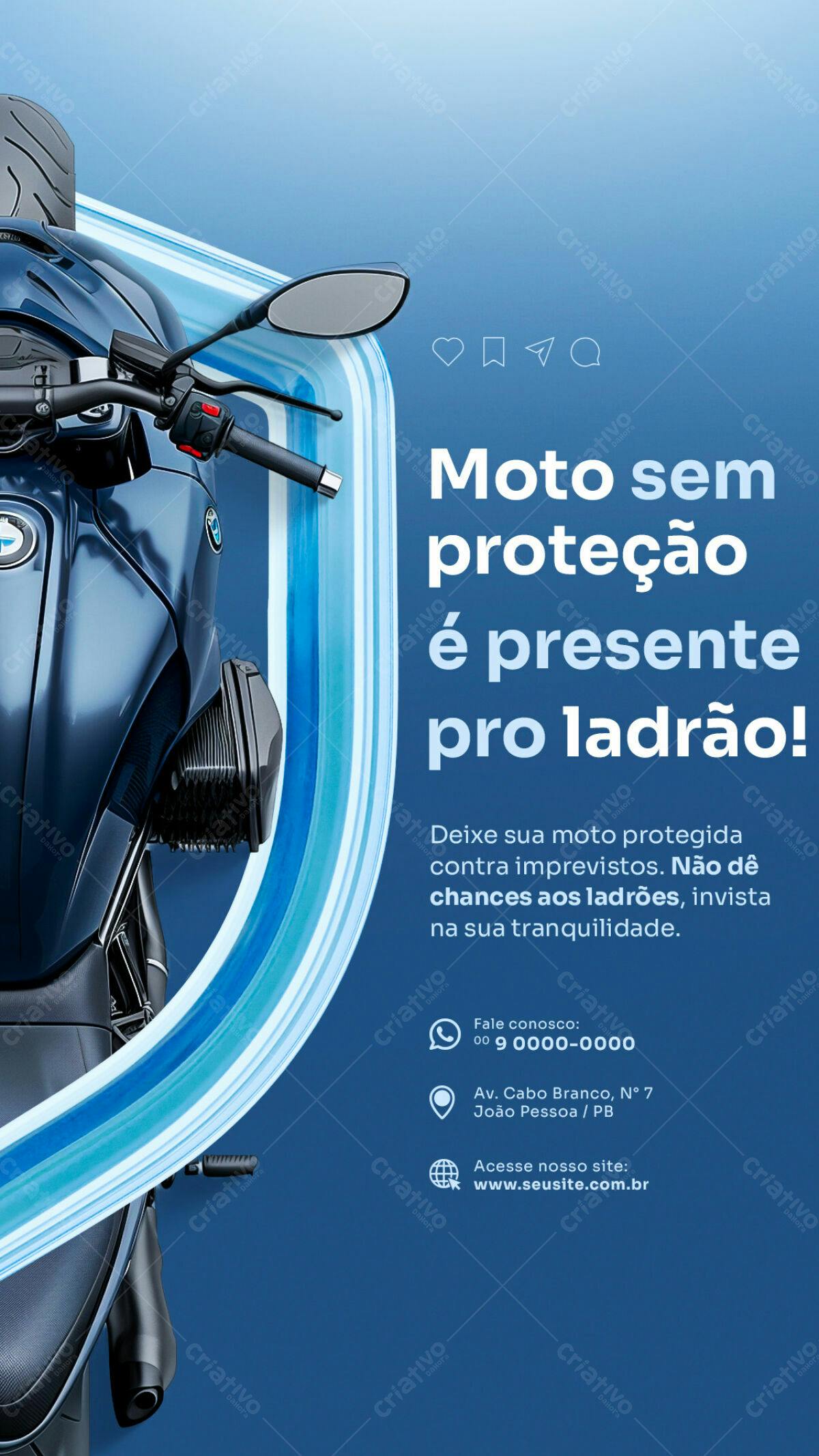 Flyer para Segurança de Moto PSD Editável