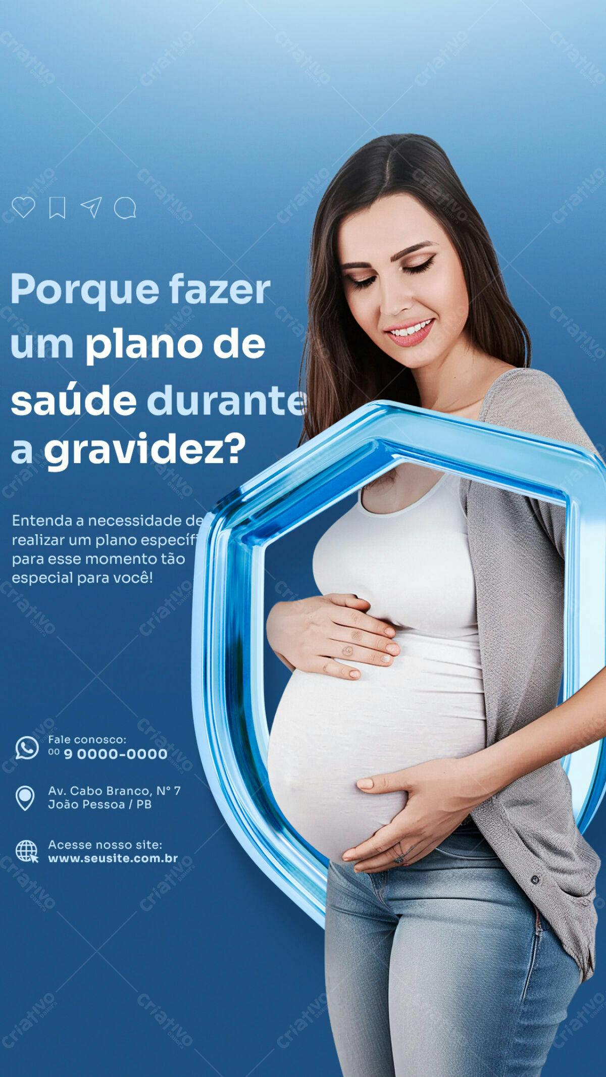 Flyer Plano de Saúde Gravidez PSD Editável