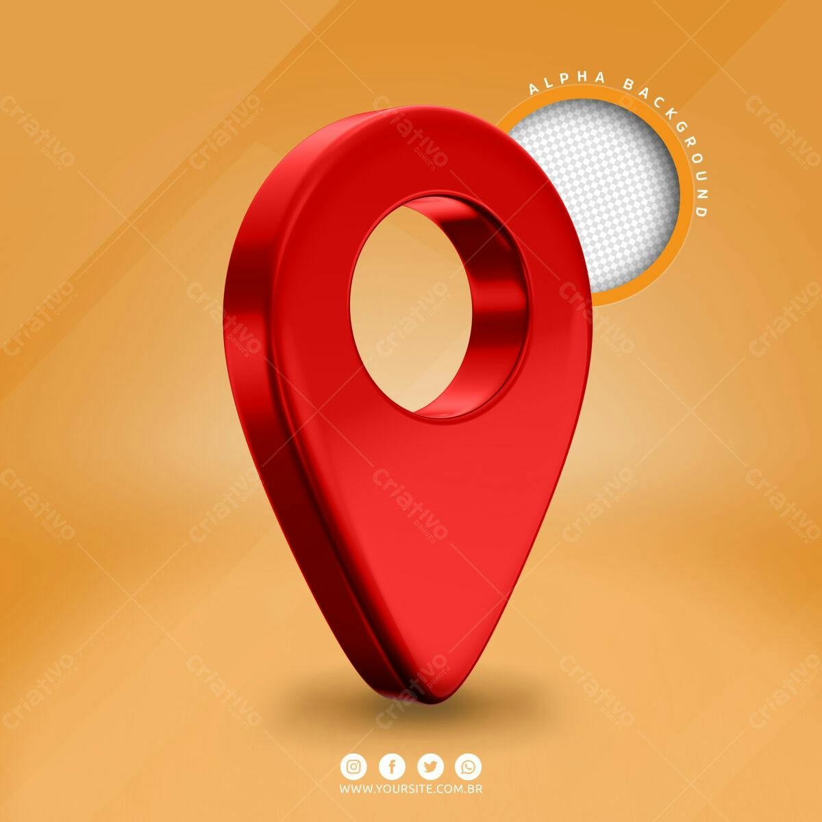 Marcação de Localização 3D PSD Editável