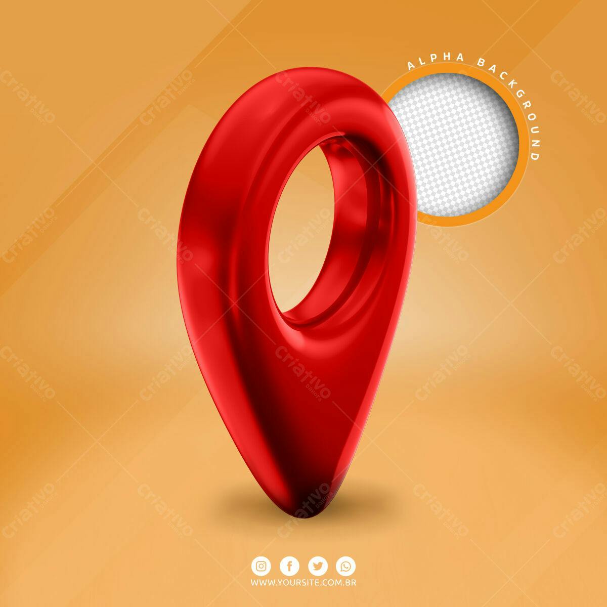 Marcadores de Localização em 3D PSD Editável