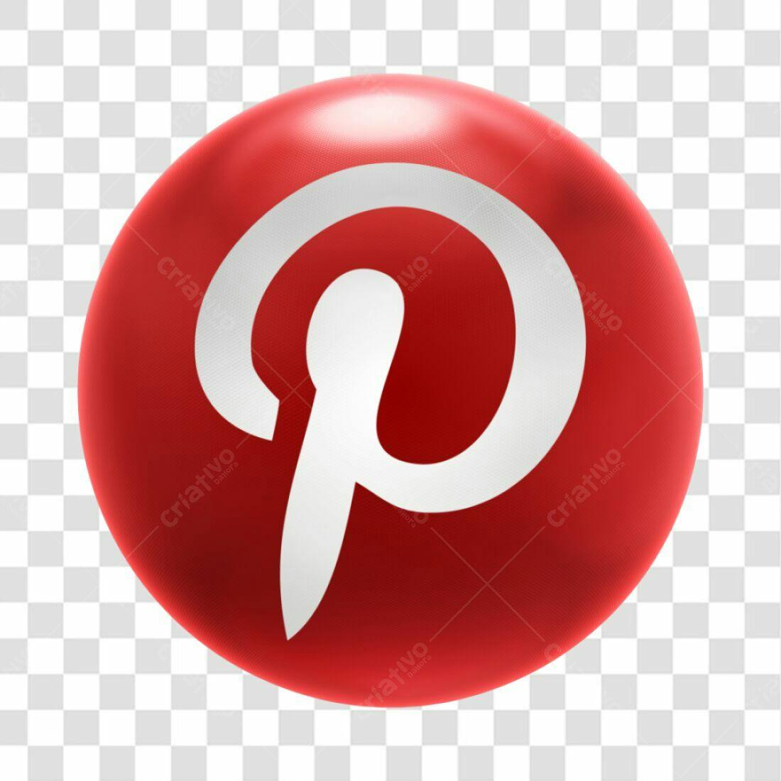 Icone Pinterest Vermelho PNG com fundo transparente