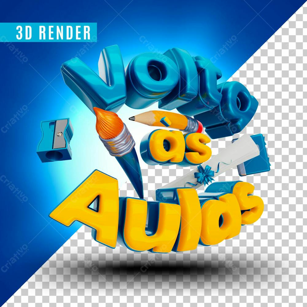 Volta As Aulas Icones 3D Para Composicao Psd Editavel (1)