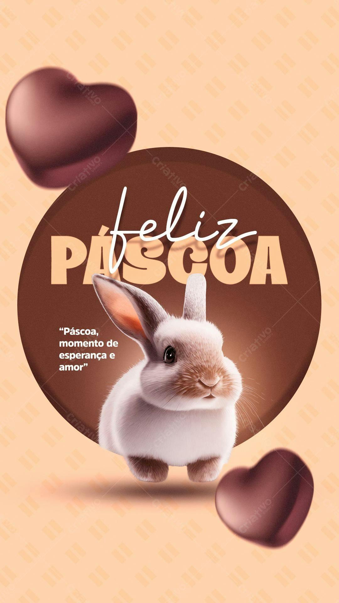 Flyer Páscoa com Coelho PSD Editável