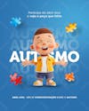 Abril azul mês de conscientização sobre o autismo