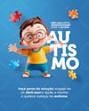 Abril azul mês de conscientização sobre o autismo