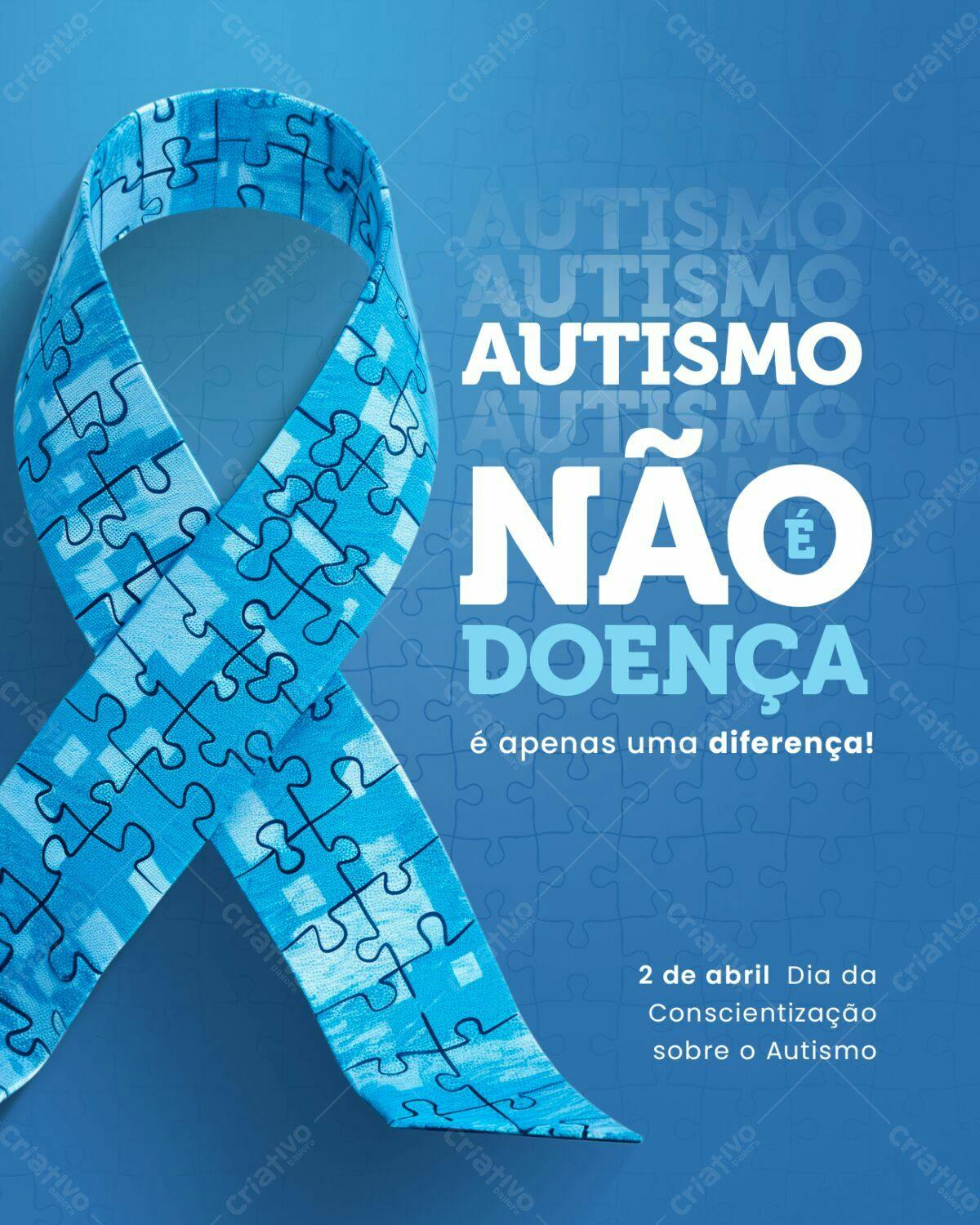 Flyer Dia Mundial da Conscientização sobre o Autismo PSD Editável