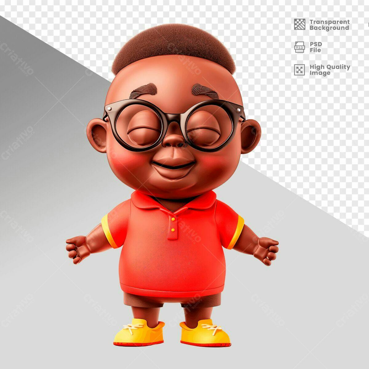 Personagem Cartoon PSD Editável