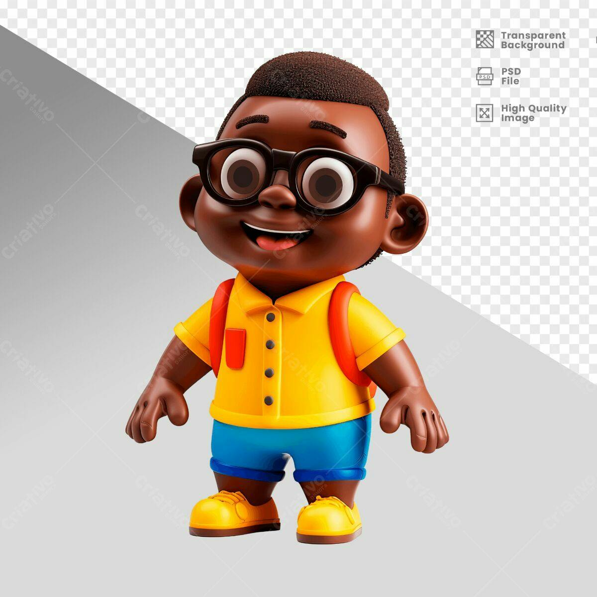 Personagem Cartoon Criança PSD Editável