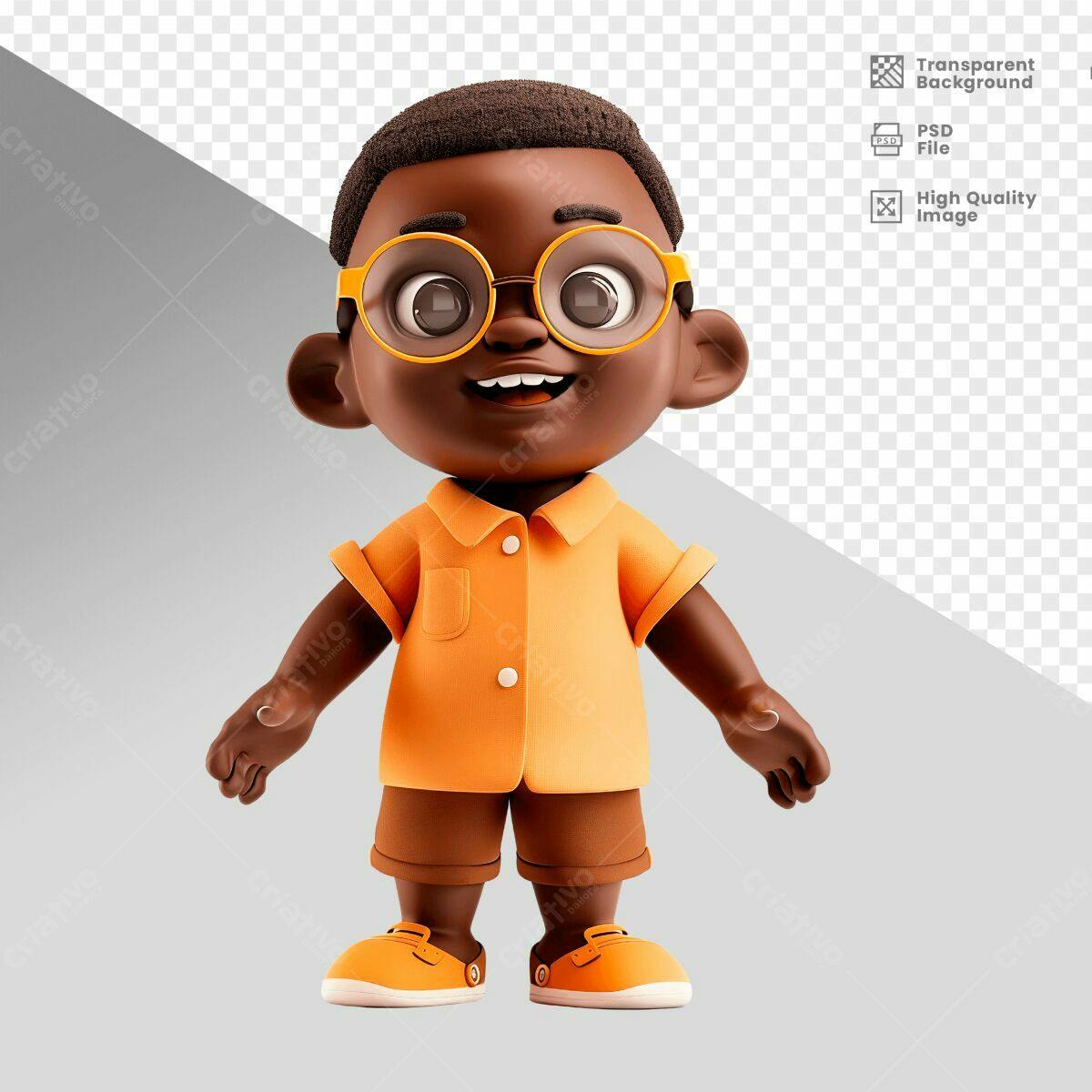 Personagem Cartoon Menino PSD Editável