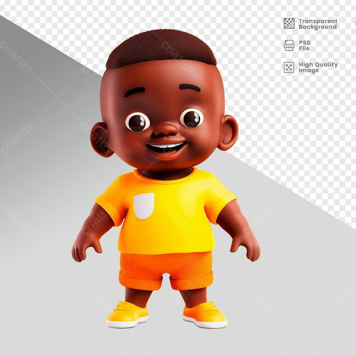 Personagem Cartoon Criança PSD Editável